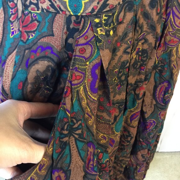 Vintage R.J. Stevens Jumper Dress Size 10P Womens Petite Brow Paisley Sleeveless - Picture 14 of 15